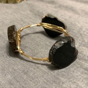BB jewelry black gemstone cuff bracelet